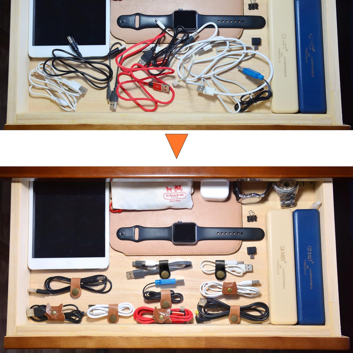 CAILLU Cord Organizer,Cord Keeper,Cable Organizer USB Holder,Cable Straps,Earbud case,wrap Headphone,Headset Winder,Earphone Clips Ties,Stocking Stuffers for Men Gifts