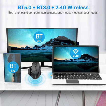 E-YOOSO Large Wireless Mouse for Big Hands, X-31 Cordless Ergo Computer Mouse, 6 Buttons, 5-Level 4800 DPI, 18 Months Battery Life, for Laptop, PC, Chromebook (Black)