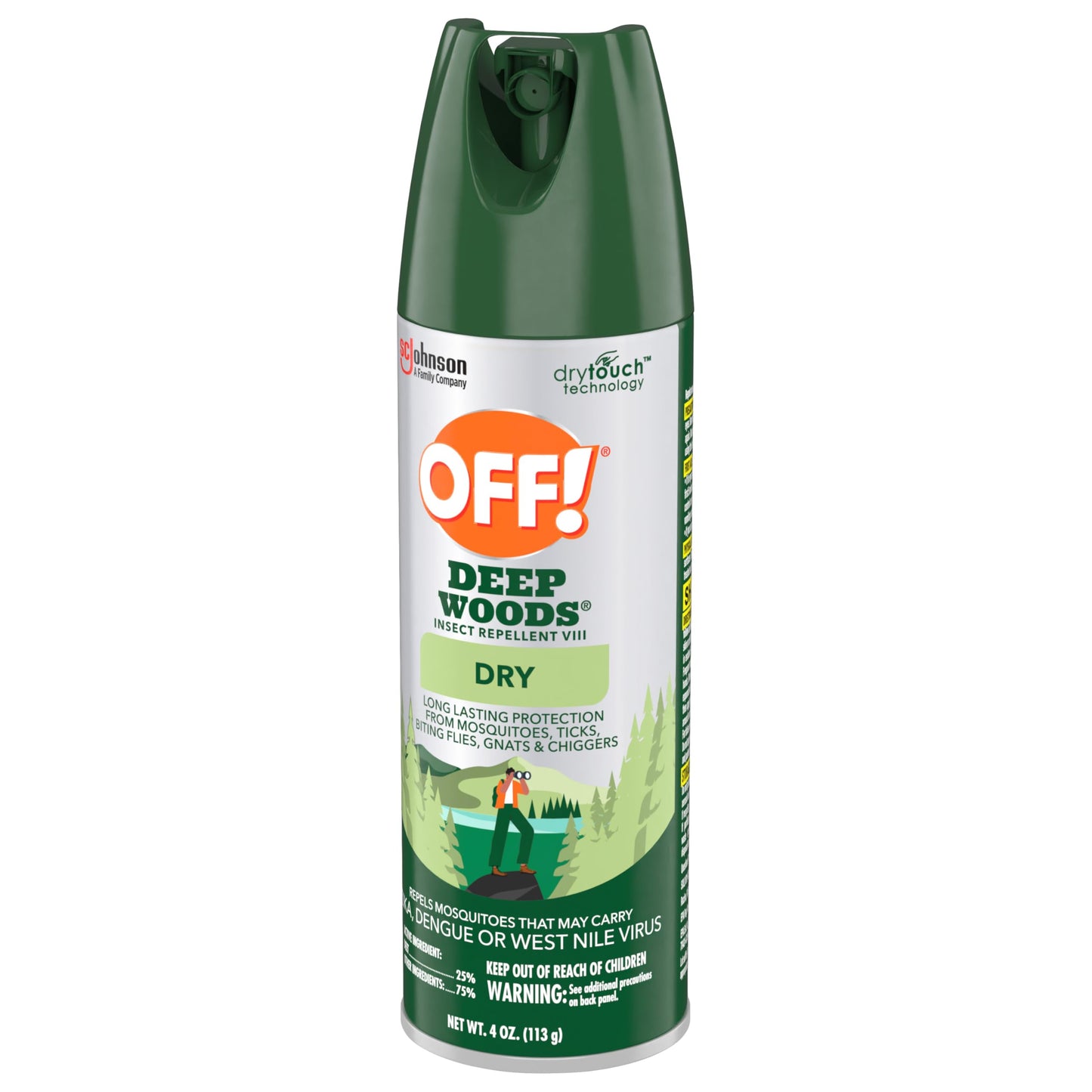 OFF! Deep Woods Dry Spray Insect Repellent VIII Long Lasting Protection from Mosquitoes and Ticks, 4 Ounce (Pack of 2)