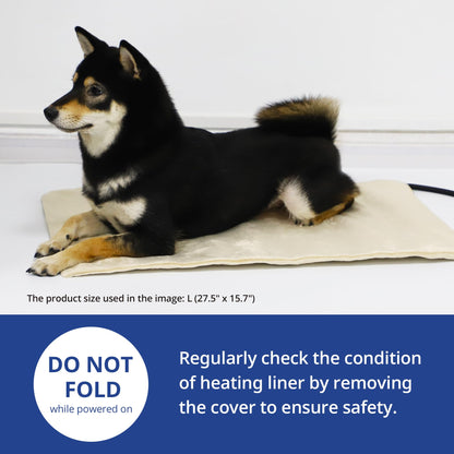 NICREW Pet Heating Pad for Dogs and Cats, Heated Cat Bed with Steel-Wrapped Cord and Soft Fleece Cover, 17.7 x 15.7 Inches, 30 Watts