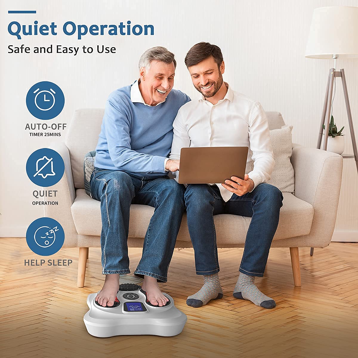 Creliver EMS & TENS Foot Nerve Muscle Massager, Electric Foot Stimulator Improves Circulation, Feet Legs Circulation Machine Relieves Body Pains, Neuropathy (FSA or HSA Eligible)
