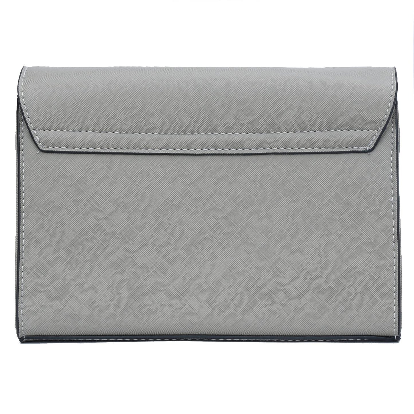 KKXIU Women Elegant Faux Leather Evening Envelope Clutch Purse Foldover Bags for Party Wedding Prom (A-Grey)