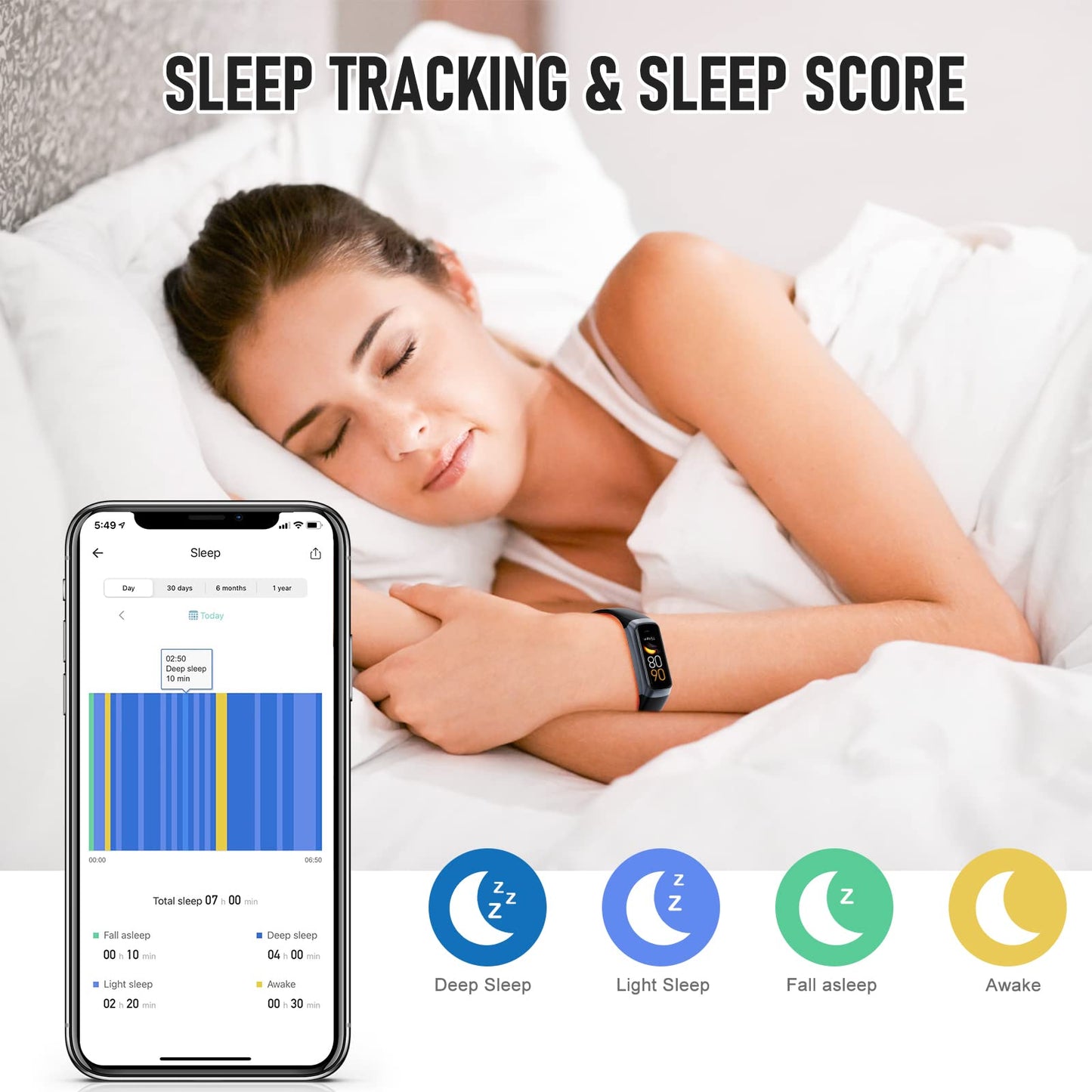 Bakoor Fitness Tracker, Blood Pressure Watch with 24/7 Heart Rate, 1.10" Step Counter Pedometer Calories Sleep Trackers, Activity Fitness Watch for Women Men