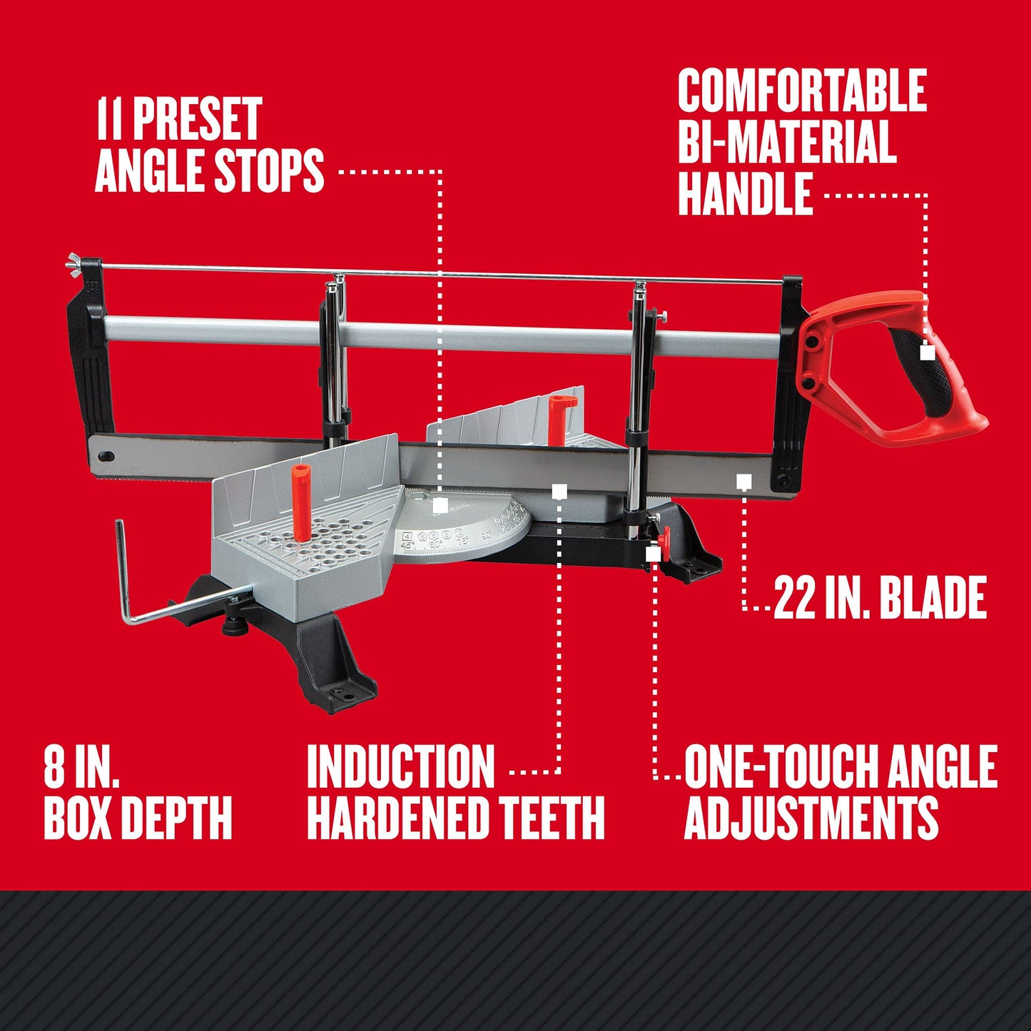 CRAFTSMAN Miter Box, Hand Miter Saw, Adjustable Angle Hand Saw (CMHT20800)