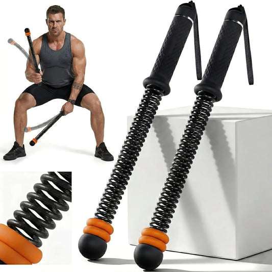 Ropeless Battle Ropes - 2 PCS Portable Cordless Set with Non-Slip Handles | Low-Noise HIIT & Strength Training Equipment for Home Gym