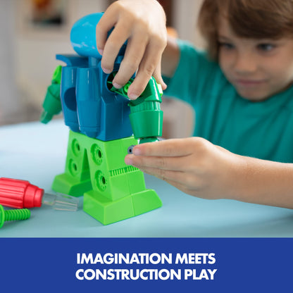 Educational Insights Design & Drill Robot - Construction Toys & Tools for Kids, Robot Toy Building Sets, Kids' Tool Set with Working Screwdriver, Take Apart STEM Set, Gifts for Boys & Girls Ages 3+