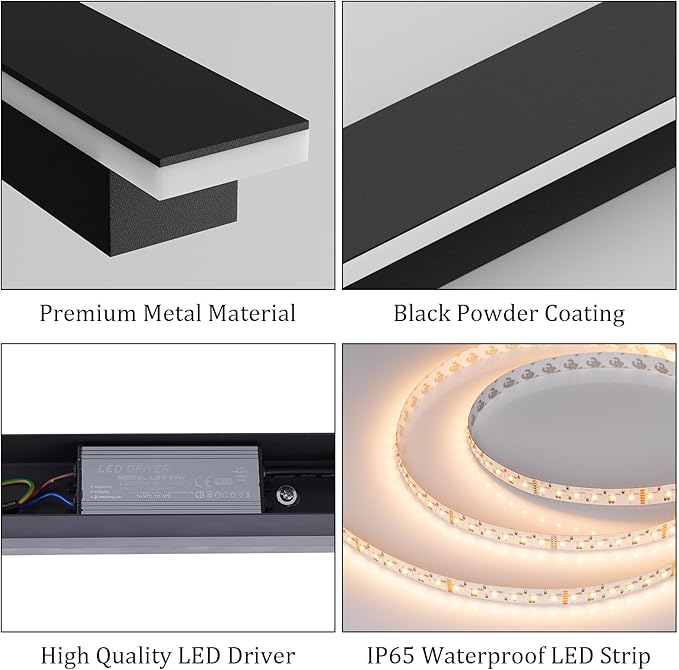 2 Pack 40Inch Long Outdoor LED Wall Lights 3000K Modern Exterior Wall Light Fixtures IP65 Waterproof for House Porch Courtyard