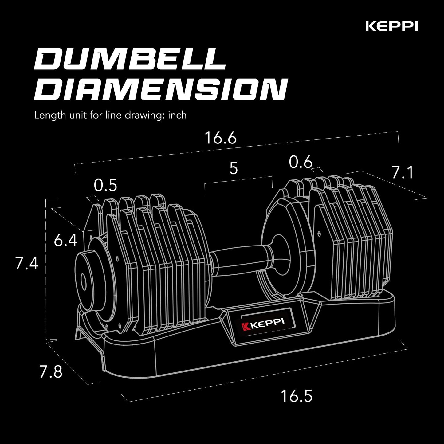 Keppi Adjustable Dumbbells Set-25lb/40lb/55lb/60lb, Anti-Slip Metal Fast Adjust Weight Handle, Exercise & Fitness for Full Body Workout - Adjustable Dumbbell Series