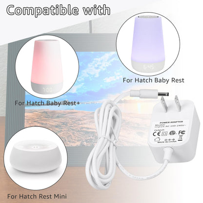 Sigely 5V Power Adapter Cord Compatible with Hatch Rest, Rest+, and Rest Mini Sound Machine - with Barrel Style Plug