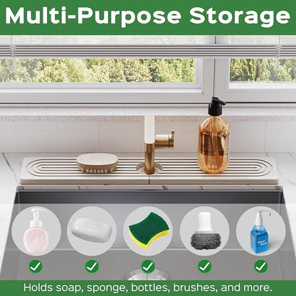 23.6 Inch Stone Faucet Mat for Kitchen Sink Splash Guard