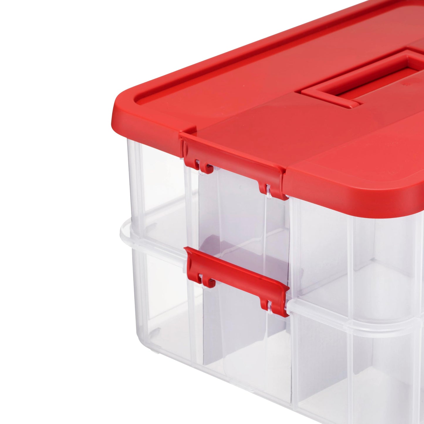 Tribello 2-Layer Christmas Ornament Storage Box Plastic - 24 Compartment Cchristmas Decoration Storage Box
