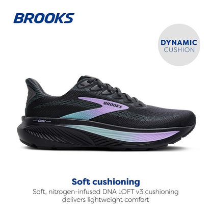 Brooks Women’s Ghost 17 Neutral Running Shoe - Grey/Clearwater/Purple - 8.5 Medium