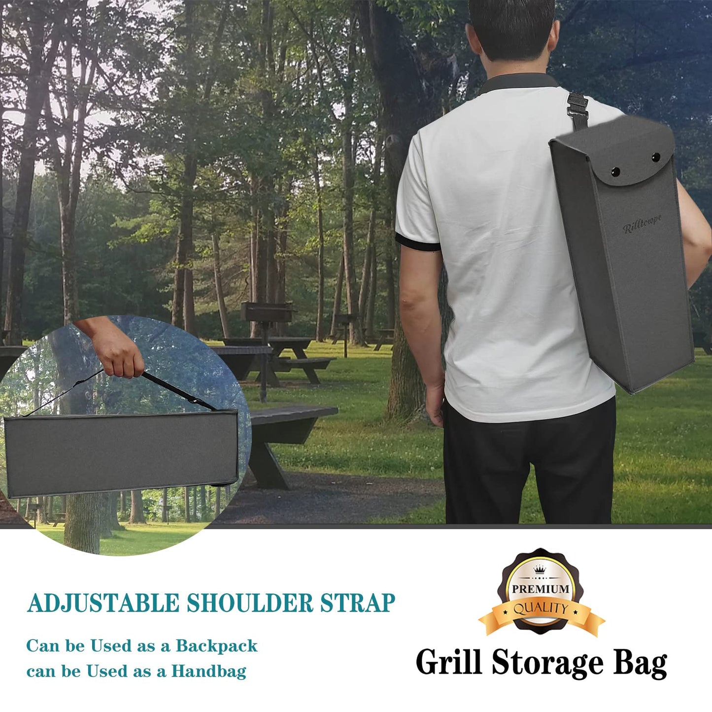 Grill tool bag，BBQ tool storage，Grilling Bags for Outdoor Grilling, Grill tool storage， BBQ tool bag， grill utensil storage,Foldable Grill Bag for Camping and Hiking BBQ.