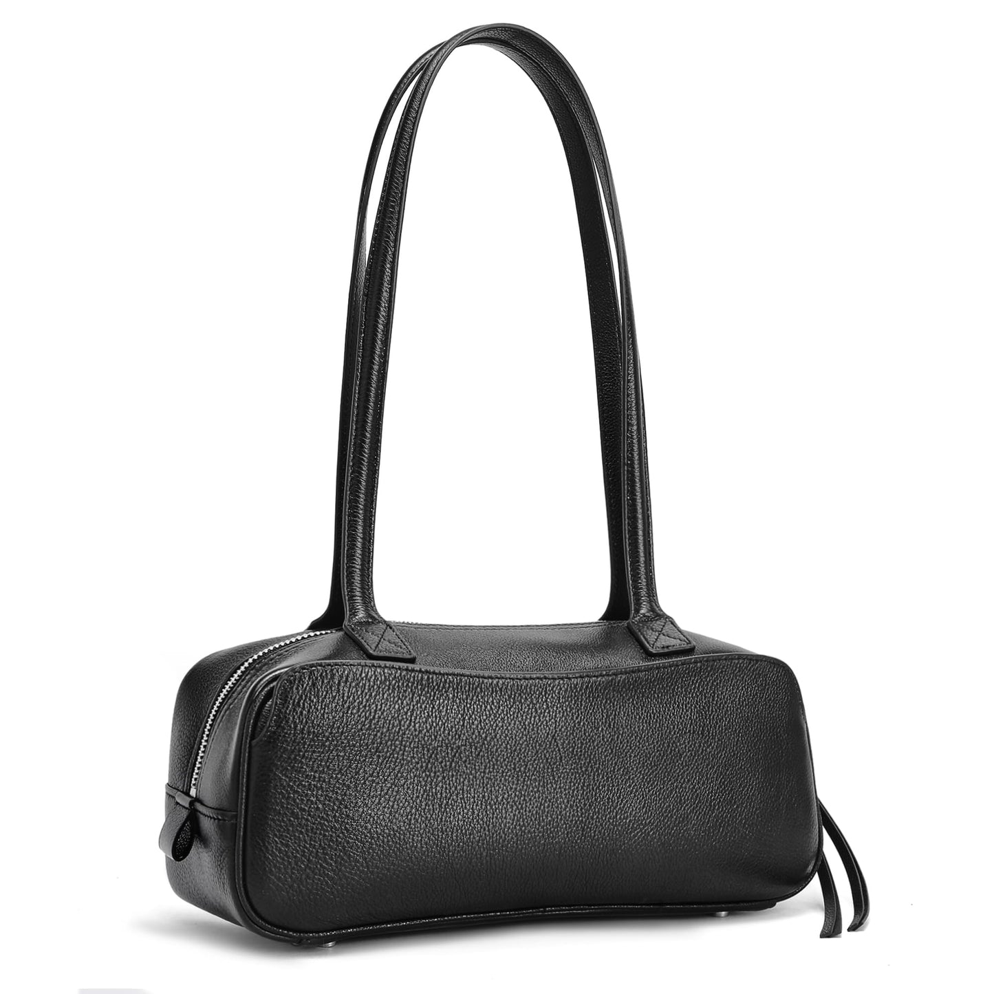 hedexe Leather Shoulder Bag for Women: Genuine Leather Hangbag for Ladies - Chic Bowler Purse for Work Travel & Daily(01Black)