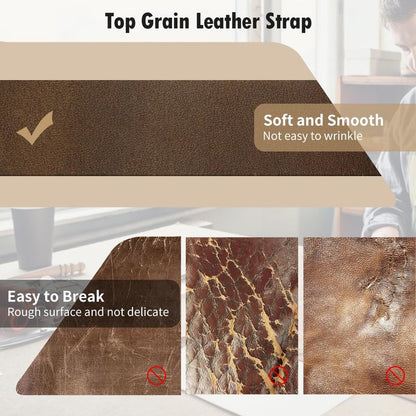 Jack&Chris 72.5 Inches Long Leather Straps for Crafts, 1 Inch Wide Leather Strips, Full Grain Leather for DIY Arts & Craft Projects, Fabric, Clothing, Dark Brown