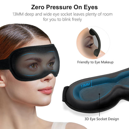 Gritin 100% Blackout Sleep Eye Mask for Women Men, Zero Pressure Sleeping Mask - Ergonomic Design 3D Cutout Eye Movement and Eyelash Friendly Night Blindfold, Ultra Soft Comfortable for Sleeping
