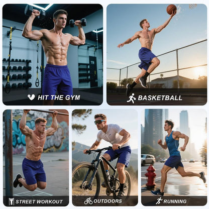 5 Pack Athletic Gym Shorts for Men - Quick Dry Men's Basketball Shorts with Pockets and Elastic Waistband, Running Workout Activewear
