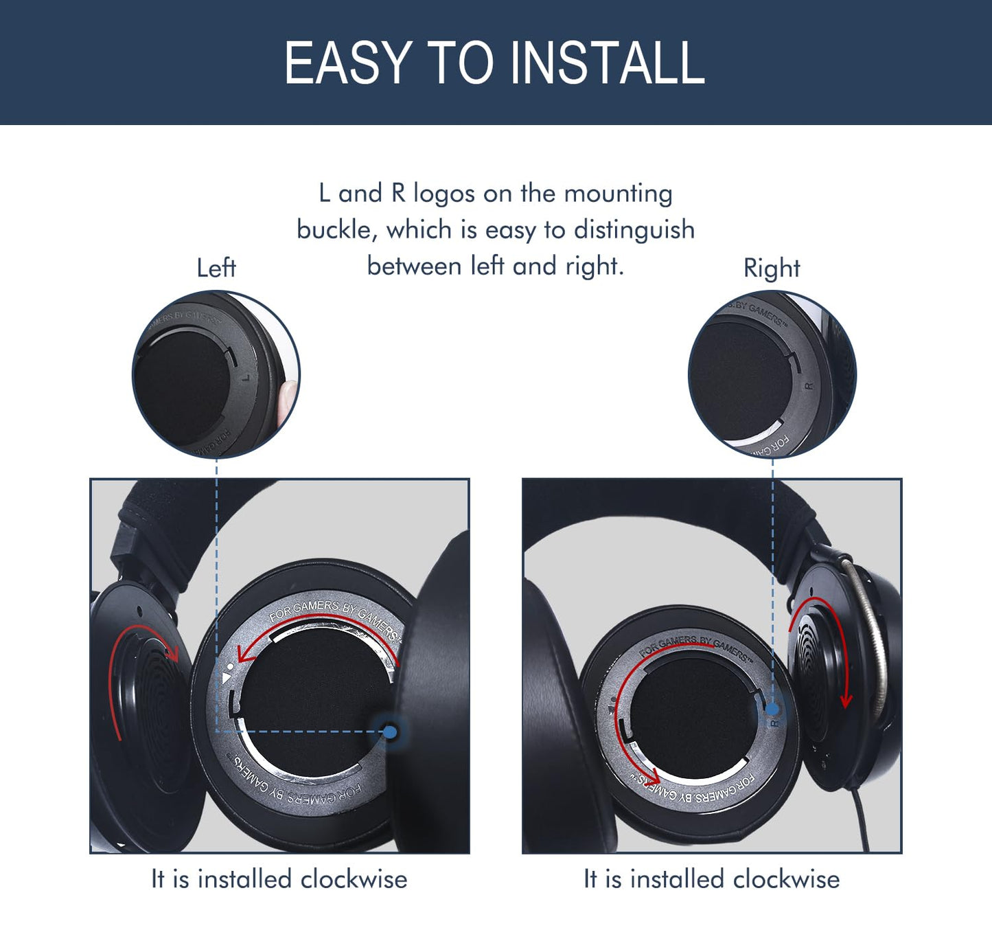 GVOEARS Replacement Ear Pads Cushions for Razer Kraken Pro V2 & Razer Kraken 7.1 V2 Headphones, Ear Cups Earmuffs Made of Premium Protein Leather & Memory Foam, Easy Installation - Black