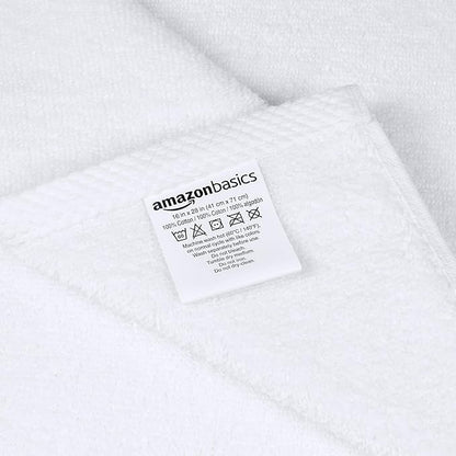 Amazon Basics 8-Pack Soft, Highly Absorbent, Quick-Dry Hand Towels, 100% Cotton