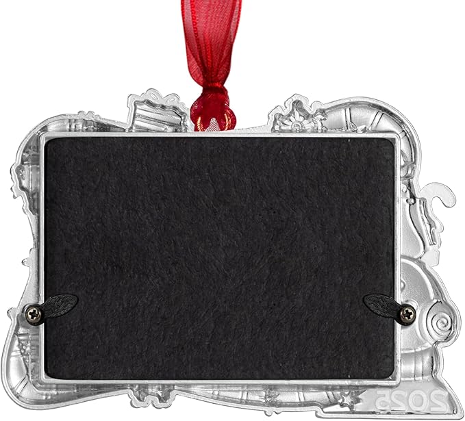 2025 Christmas Tree Ornament Picture Frame Ornament Made of Zinc Alloy Glitter Powder Pendant 3x2 Picture Frame for Pet, Baby Holiday Keepsake Gift (Snowman Snowflake, Silvery)