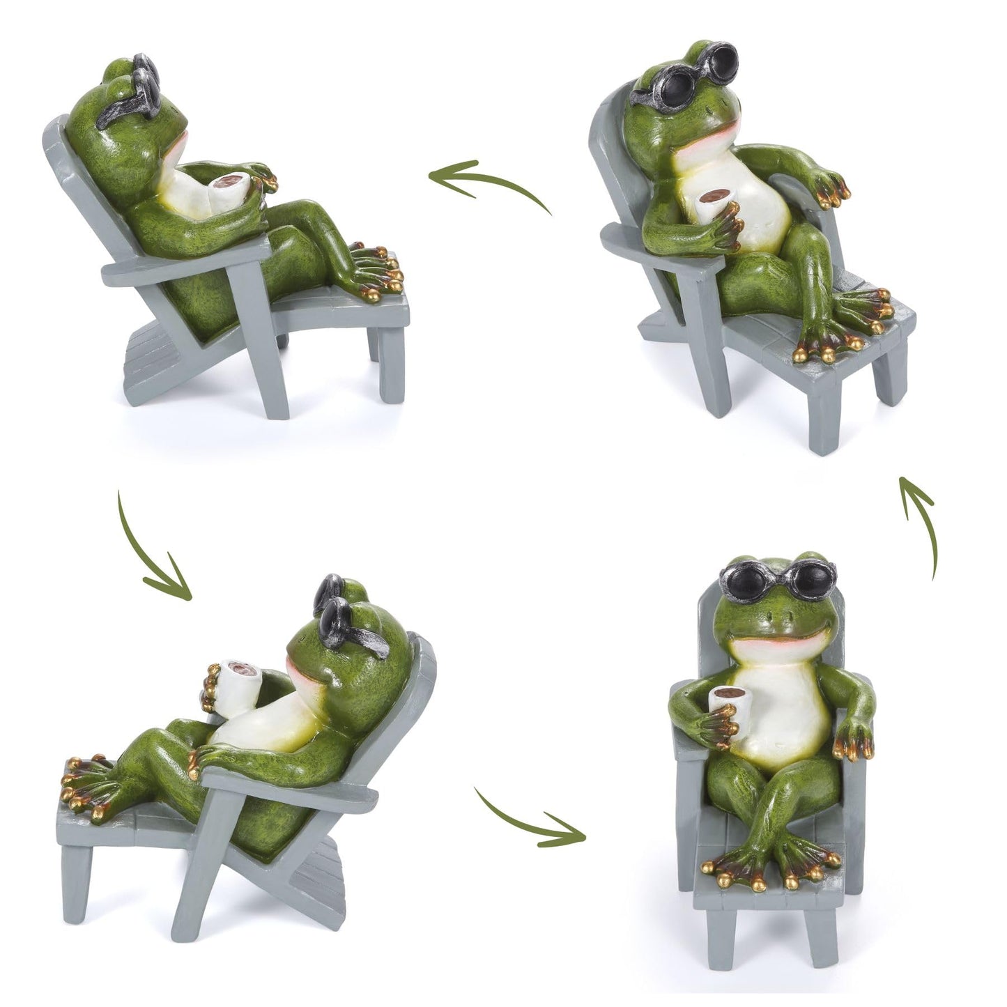 Magicnight Little Frog Garden Statue with mini Patio Mushroom Solar Lights Outdoor Figurines Halloween Home Decor Fairy Garden Accessories Small Lawn Ornaments 4.5"x4.5"x2.6"
