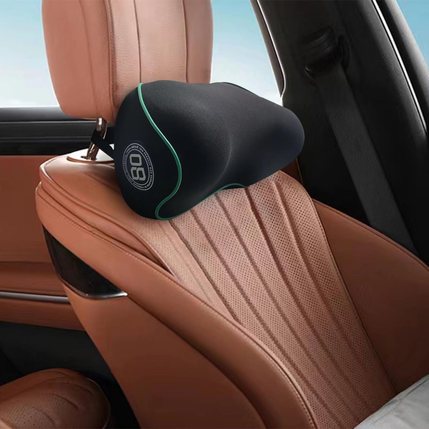 SPRFUFLY Make Relaxing Car Headrest Pillow, Car Pillow for Driving with Adjustable Strap, Breathable Removable Cover & Ergonomic Design - Softness Travel Car Neck Support Pillow(Black, 1PC)