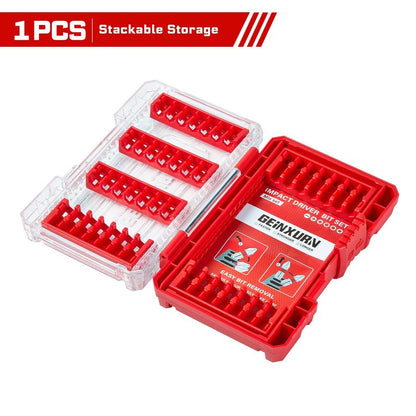 Geinxurn 1Pc Red Storage Box Case, small parts box with detachable divider, Screwdriver Bit Set Box