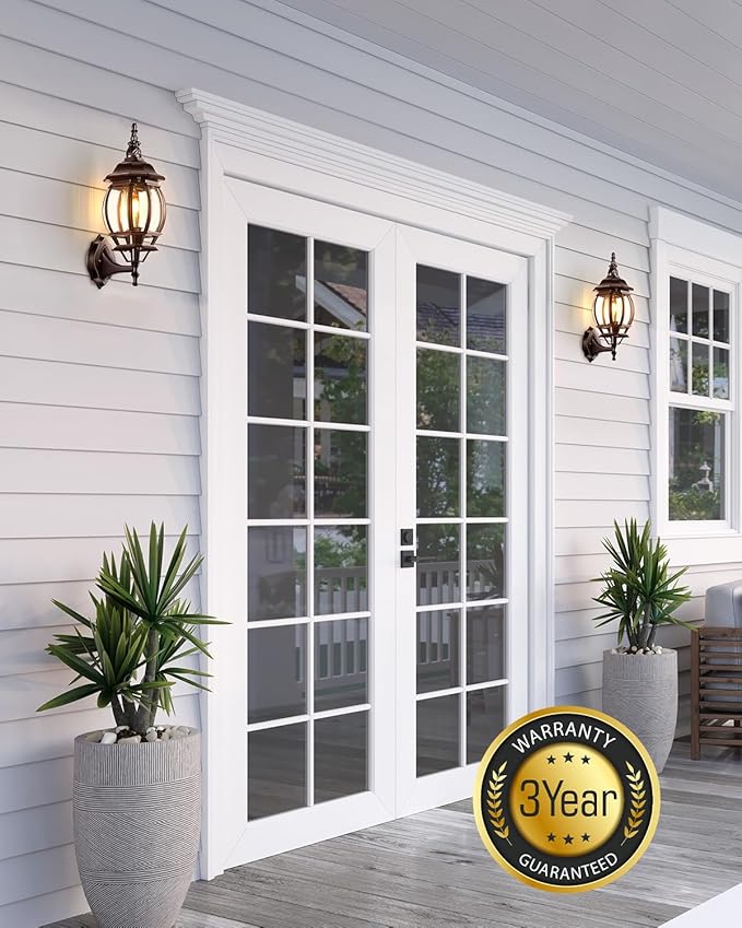 VIANIS Outdoor Wall Lantern, Dusk to Dawn Porch Lights, Outside Lighting Fixtures for House, Oil Rubbed Bronze Exterior Garage Light Fixtures Wall Mount, Anti Rust Outdoor Sconce Light for Patio,Coach