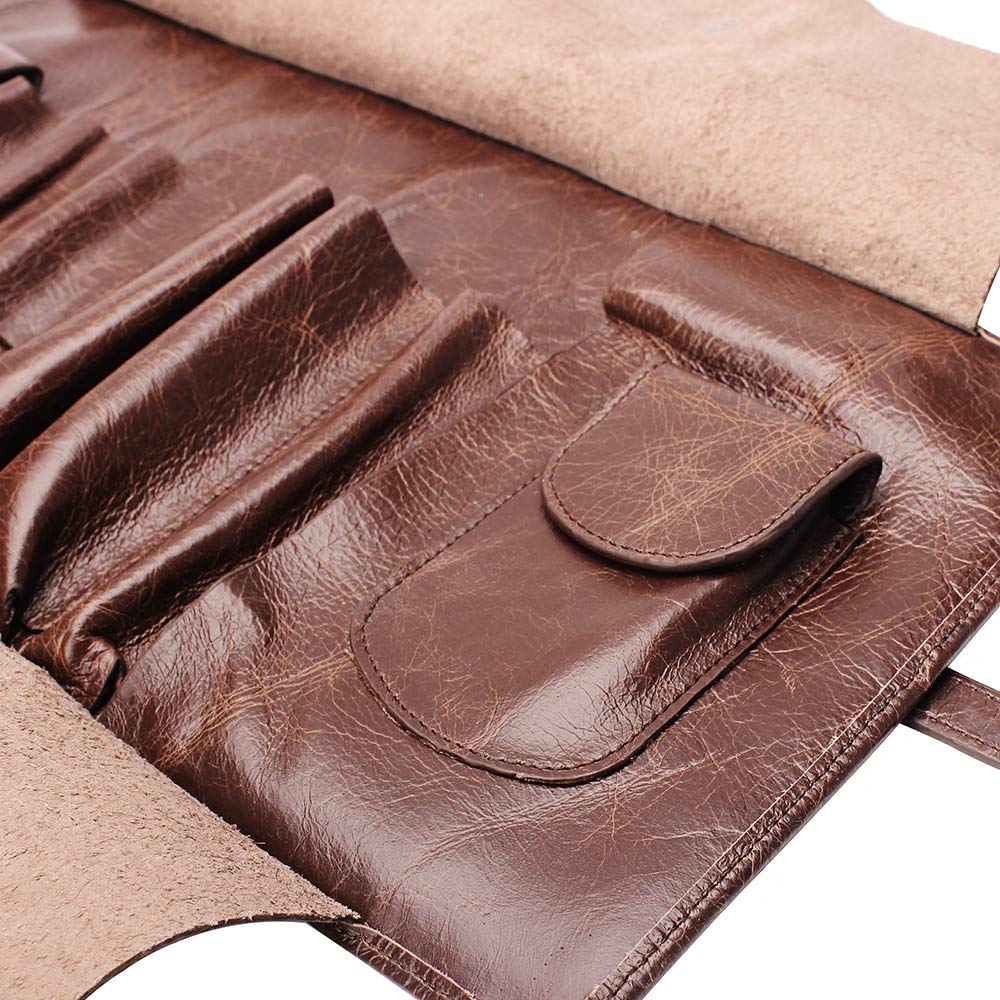 OLD FOX Cigar Pouch Case Pipe Case Holder Genuine Leather Retro Bag Pouch Tobacco Pipe Brown FC0008