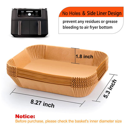 Air Fryer Liners Disposable 9 Inch, 9 inch Air Fryer Liners 125 Pcs Large Square Air Fryer Paper Liners for 5QT 6qt 8QT Air Fryer, Non-stick Parchment Paper for Frying, Baking