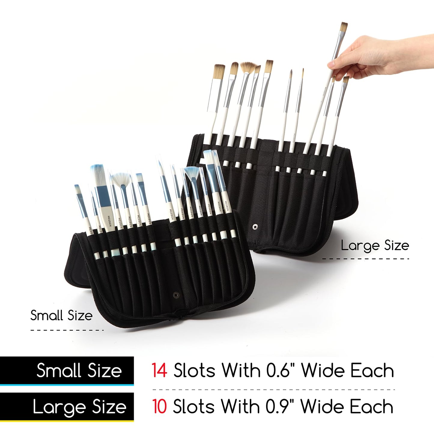 MEEDEN Paint Brush Holder, 15 X 11.2 Inch Zippered Paints Brush Case, Organization and Storage Bag for Artist Paints Brush (Brushes NOT Included)