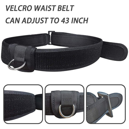 UCEDER Swim Belt Swim Training Belt with 2.2M Bungee Cord Adjustable Swim Tether for Swim in Place Swimming Pool Trainer Belt for Stationary Harness Aquatic Resistance Water Exercise (Black)