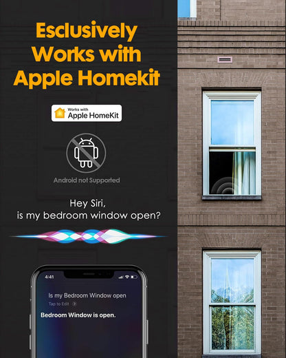 VOCOlinc Door Alarm Magnetic Window Locks Contact Sensor Wireless Smart Doorbell Chime No Hub Required ONLY Works with Apple HomeKit Home Security Bluetooth Low Energy Remote Access