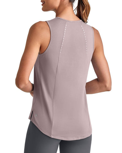 G4Free Running Tank Tops for Women Sleeveless Workout Shirts Athletic Gym Muscle Tank Lightweight Clothes Outfits(Gray Lilac,L)