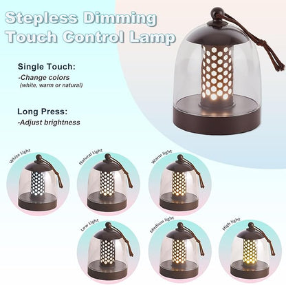 Cordless Rechargeable Lamp,Shower Lamp Waterproof Inside Shower,Portable Battery Operated,Acrylic Shade Touch Dimmable Desk for Living Room,Bedroom,Kitchen,Camping