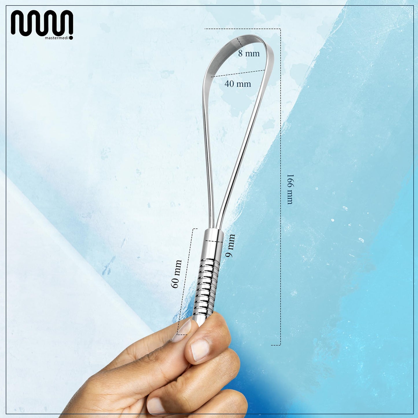MasterMedi Tongue Scraper with Case Easy to Use Tongue Scraper for Adults, Tongue Cleaner for Oral Care & Hygiene (Single Pack (with Travel Case))