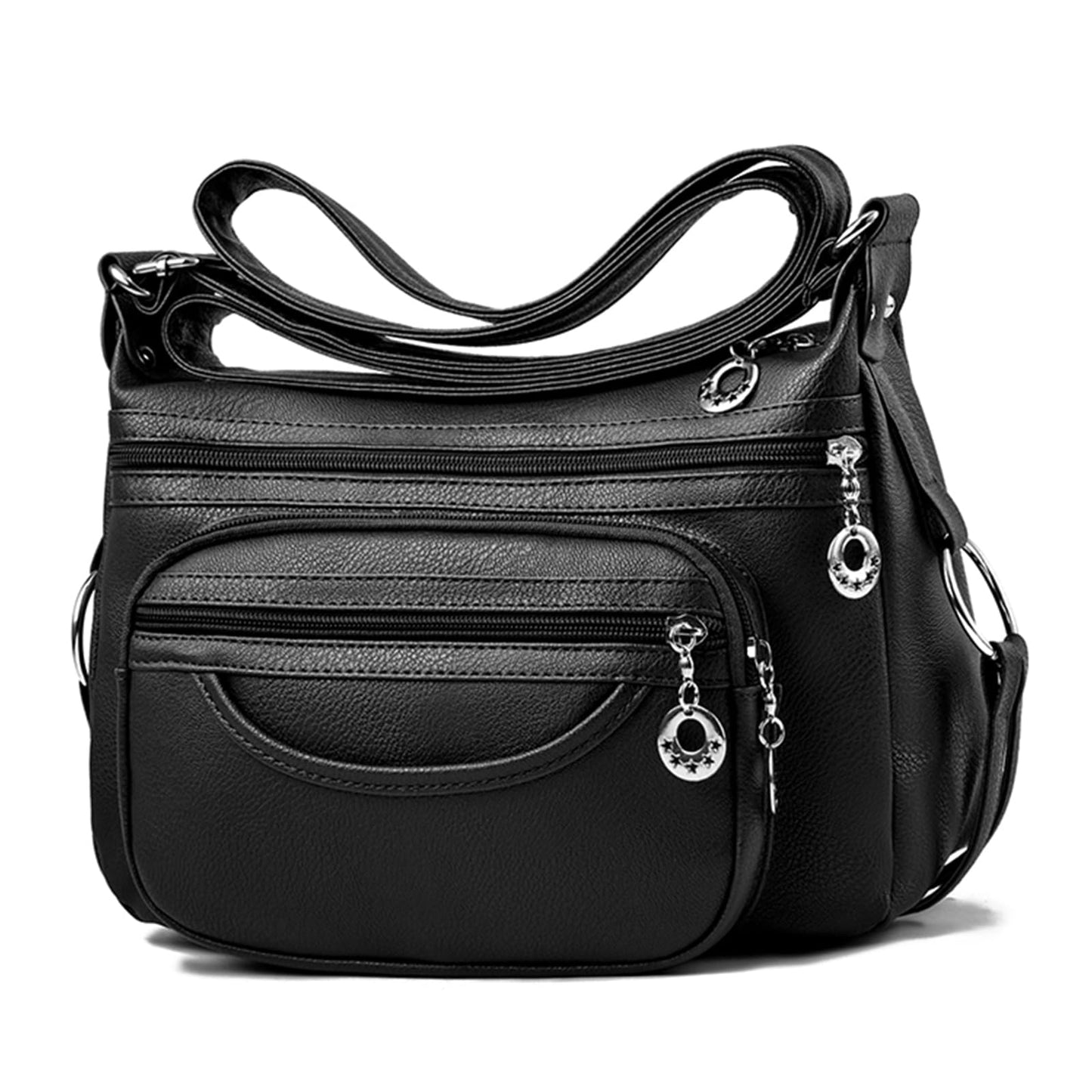 XSDTYYLQ Handbags for Women 2026,Black Crossbody Purse,Lightweight Leather Shoulder Bag(Classic Black)