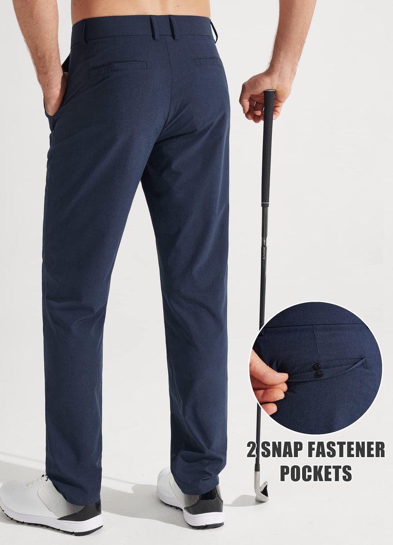 Libin Men's All Day Comfy Golf Pants Work Dress Pants 34" Quick Dry Lightweight Business Casual Trousers for Men with Pockets, Navy Blue, 36W x 34L