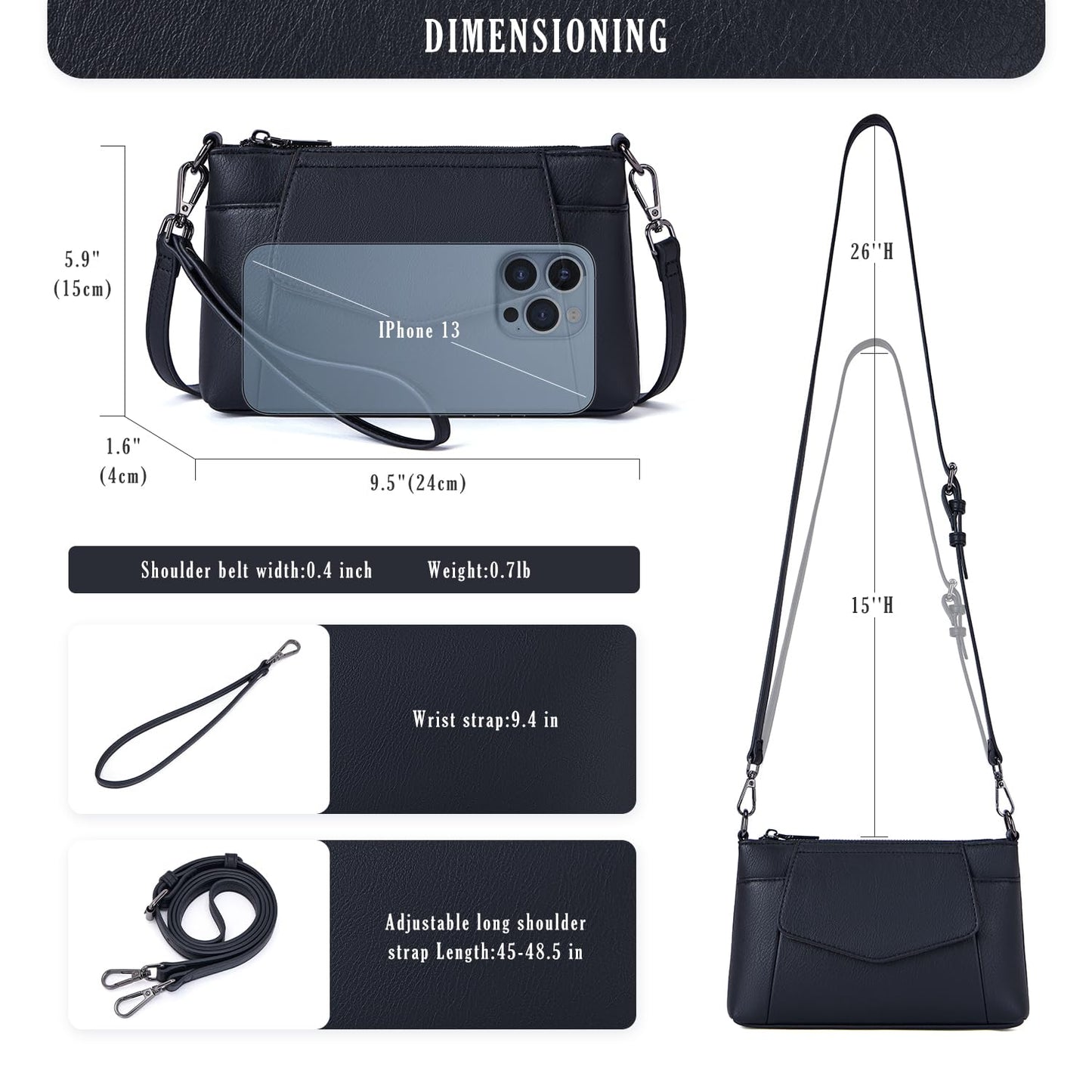 Switrock Small Crossbody Bags for Women,Leather Wristlet Clutch Mini Cell Phone Crossbody Wallet Purses with Card Slots