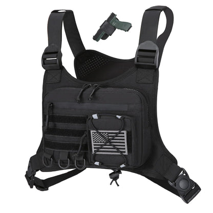 koculemi Outdoor Sports Chest Bag for Men, Chest Vest Holster Fits Most Pistols, Adjustable EDC Travel Chest Pack for Running, Hiking, Workouts (Camo)