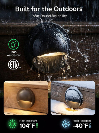 Varmtalys Low Voltage RGBCW Black Deck Light, 12V Bluetooth Mesh Smart Outdoor Landscape Lighting with App & Remote Control, Replaceable G4 Bulb, IP65 Waterproof Aluminum for Step Stair Fence, 1 Pack
