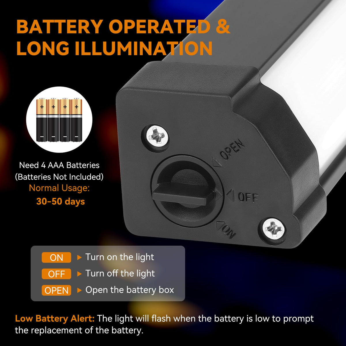 RVZONE Motion Activated LED Step Lights, IP65 Waterproof, Battery Operated, 2 Pack, White Light, Model RTJCWPK