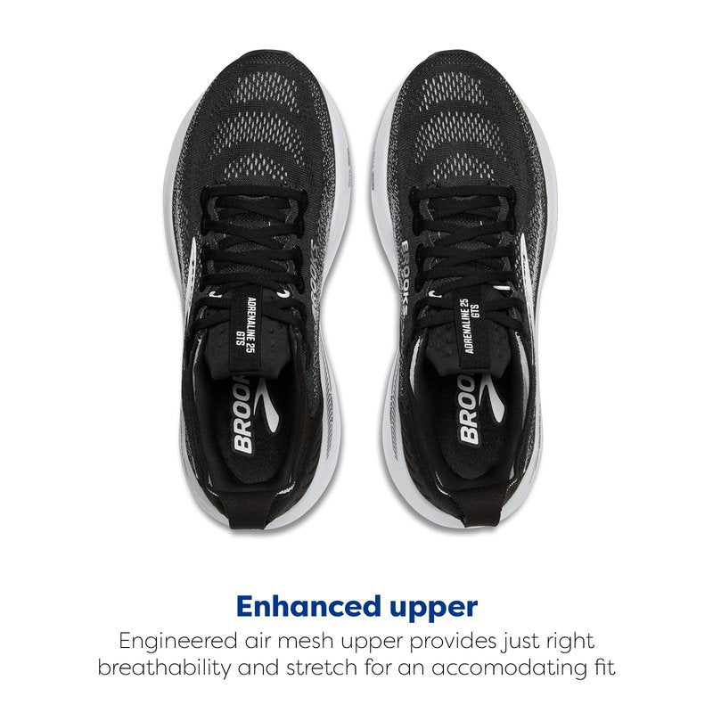 Brooks Women’s Adrenaline GTS 25 Supportive Running & Walking Shoe - Black/Grey/White - 7 Wide