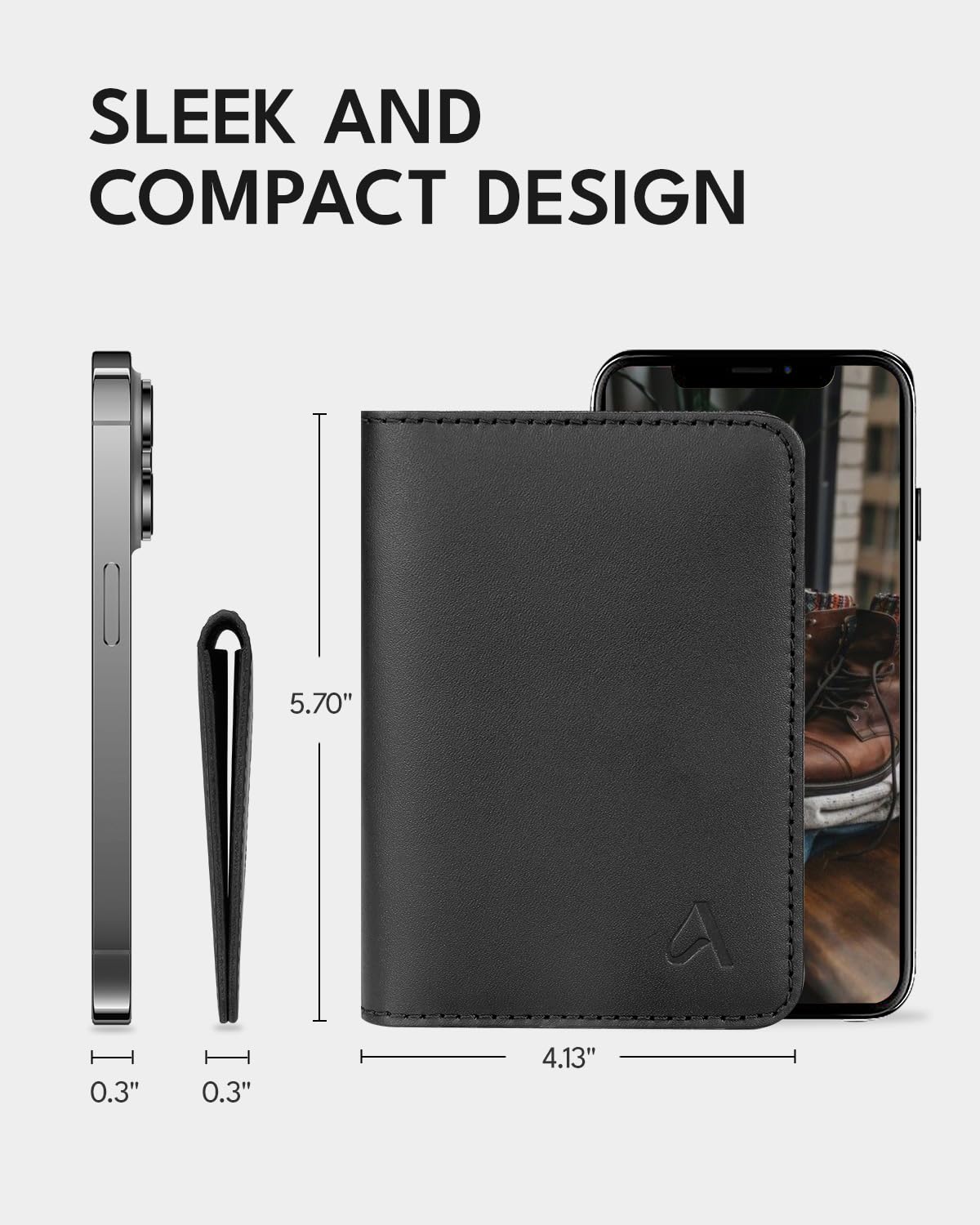 ALLIVE Passport Holder for Travel, Genuine Leather Passport Holder Women Men,Passport Cover,Travel Wallet Must Haves Airport Essentials Travel Gifts Black