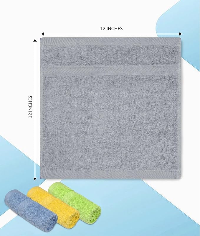 ZUPERIA 100% Cotton Bath Wash Cloths 24 Pack
