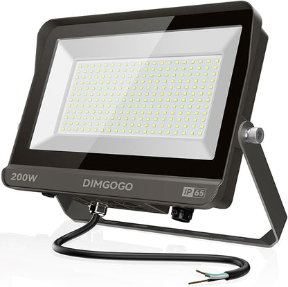 200W Flood Lights Outdoor, 22000LM 5000K with Dusk-to-Dawn Photocell, IP65 Waterproof Security Lights Bright LED Parking Lot Light with Trunnion Mount for Yard Garage Stadium