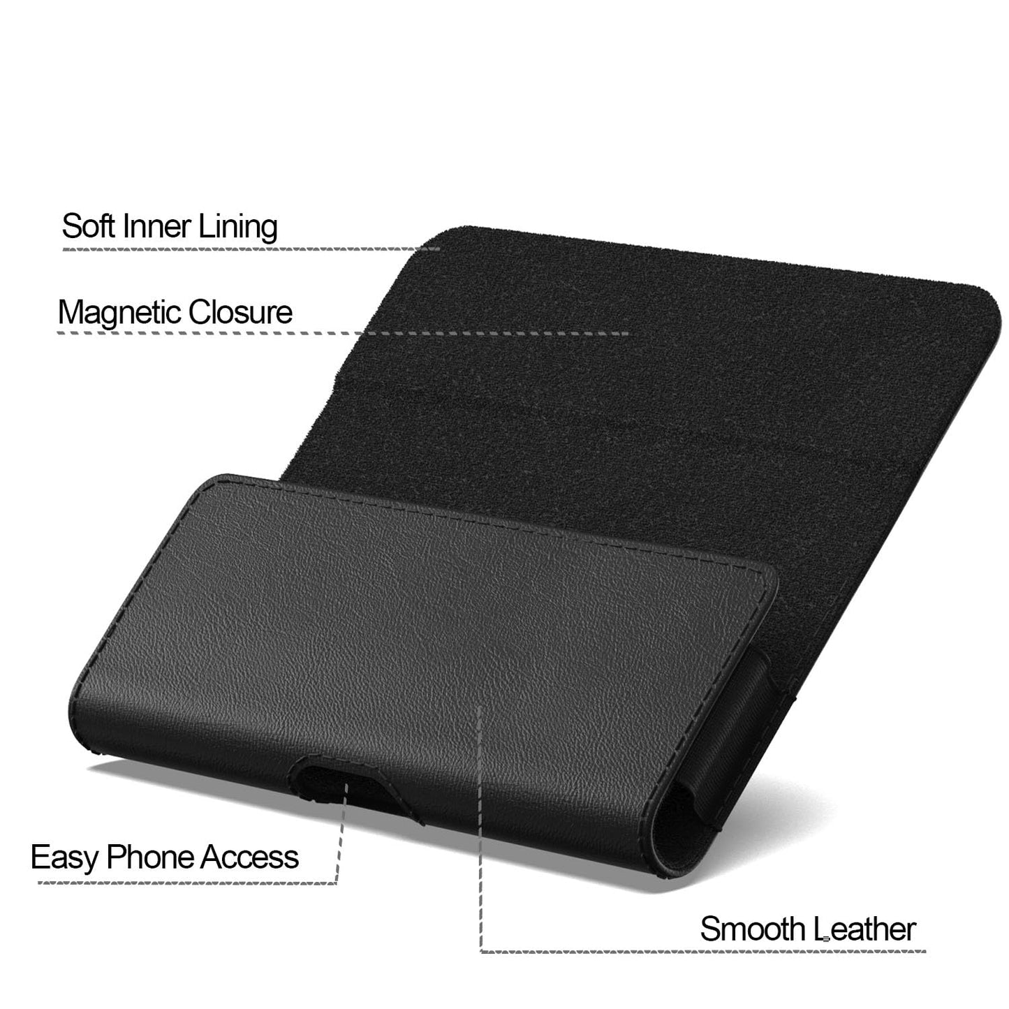 CoverON Holster for Motorola Moto G Power/G Play/Moto G/G36 G06 G57 Pure G05 G15 G100 2026 2025 2024 2023 Cell Phone Case Belt Clip Magnetic Carrying Leather Pouch (Fits with Otterbox or Case on)
