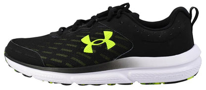 Under Armour Men's Charged Assert 10 Shoes, (004) Black/Black/High Vis Yellow, 13 X-Wide