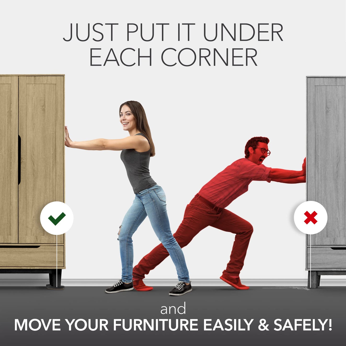 Felt Furniture Sliders for Hardwood Floors X-PROTECTOR 8 PCS 4 3/4” - Furniture Slider with Unique Design - Heavy-Duty Furniture Movers for Hard Surfaces - Felt Sliders - Move Your Furniture Easily!