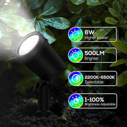 ZYAN 4 Pack 24W Smart Landscape Lights, Color Changing, Compatible with Alexa